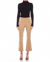 Fifteen Twenty Sigourney Saddle Stitch Ankle Pants In Camel In Brown