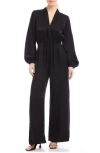 Fifteen Twenty Skyler Long Sleeve Wide Leg Jumpsuit In Black
