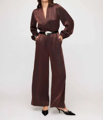 Fifteen Twenty Skyler V-neck Relaxed Jumpsuit In Brown