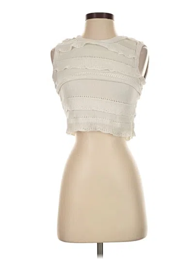 Pre-owned Fifteen Twenty Sleeveless Blouse In Ivory