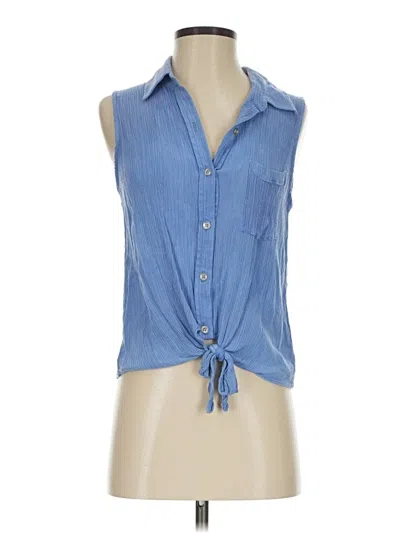 Pre-owned Fifteen Twenty Sleeveless Button Down Shirt In Blue