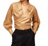 Fifteen Twenty Sloane Crossover V-neck Wrap Shirt In Camel In Brown