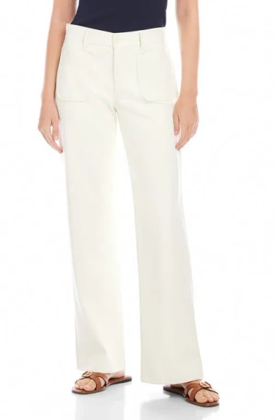 Fifteen Twenty Sophia Faux Leather Wide-leg Pants In Bone In White