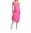 Fifteen Twenty Stacy Sleeveless Satin Midi Dress In Pink