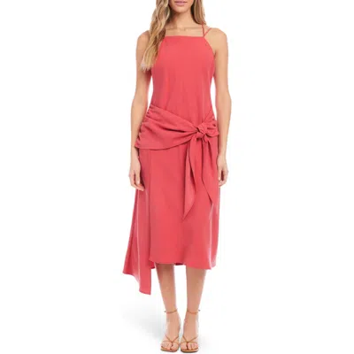 Fifteen Twenty Strappy Tie Front Dress In Red