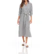 Fifteen Twenty Stripe Long Sleeve Midi Shirtdress In Multi