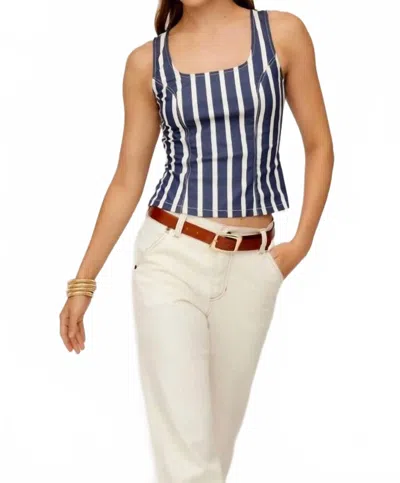 FIFTEEN TWENTY STRIPED KALI TOP IN NAVY/WHITE