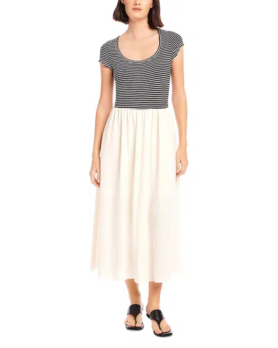 Fifteen Twenty Sylvie Contrast Skirt Dress In Stripe