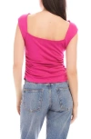 Fifteen Twenty Side Shirred Tank Top In Dark Pink In Raspberry