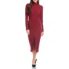 Fifteen Twenty Tasha Turtleneck Long Sleeve Sweater Dress In Burgundy