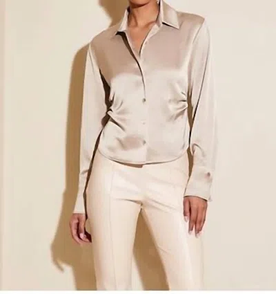 Fifteen Twenty Tawnie Pleat Shirt In Almond In Pink
