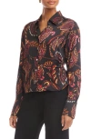 Fifteen Twenty Tawnie Print Side Pleat Shirt In Brown
