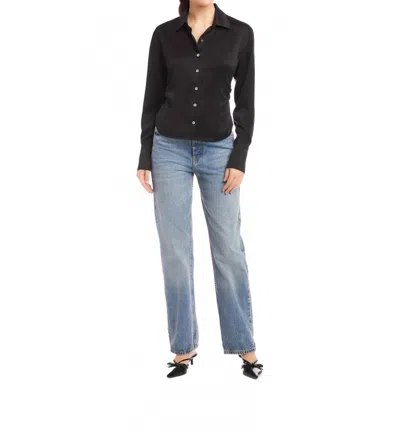 Fifteen Twenty Tawnie Side Pleat Shirt In Black