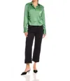 Fifteen Twenty Tawnie Side-pleat Shirt In Sage In Green