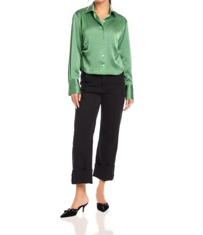 Fifteen Twenty Tawnie Side-pleat Shirt In Green