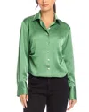 Fifteen Twenty Tawnie Side-pleat Shirt In Sage In Sage