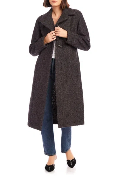 Fifteen Twenty Long Teddy Coat In Charcoal In Brown