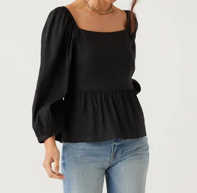 Fifteen Twenty Tie Back Blouson Top In Black