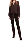 Fifteen Twenty Tie-front Top In Brown In Brown