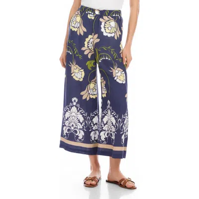 Fifteen Twenty Tilly Cropped Pants In Blue Print
