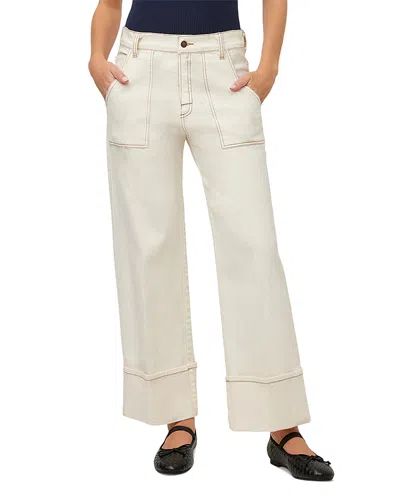 Fifteen Twenty Tracey Cotton Blend Patch Pocket Cuffed Jeans In Natural In Gray