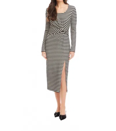 Fifteen Twenty Tyler Side Twist Long Sleeve Midi Dress In Multi