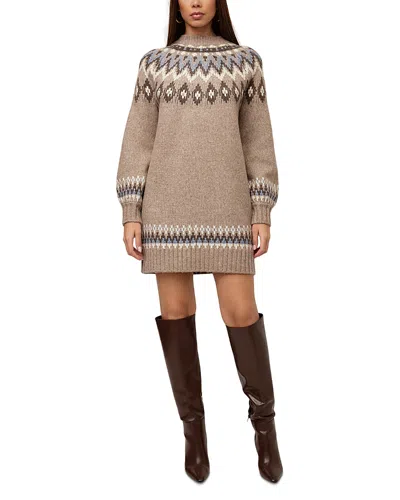 Fifteen Twenty Vera Jacquard Sweater Dress In Brown