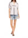 Fifteen Twenty Vienna Linen Blouse In Black/white In Gray