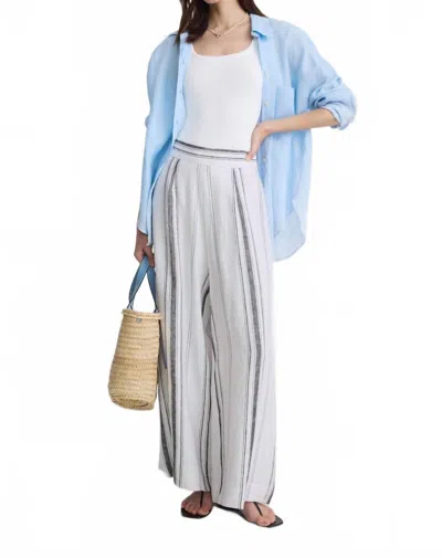 Fifteen Twenty Vivienne Wide Leg Pants In White Black Stripe In Gray