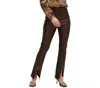 Fifteen Twenty Women's Faux Front Slit Pant In Chocolate Brown In Multi