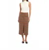 Fifteen Twenty Kaia Plaid Midi Skirt In Brown