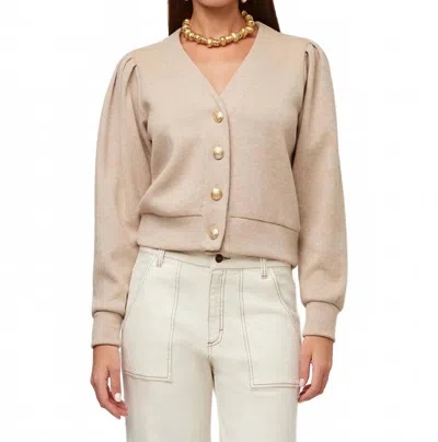 Fifteen Twenty Madeline Pleated Shoulder Cardigan In Neutral