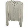Fifteen Twenty Women's Smocked Blouse In Champagne In Gray