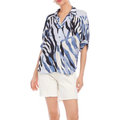 Fifteen Twenty Yvette Blouson Sleeve Top In Print In Multi