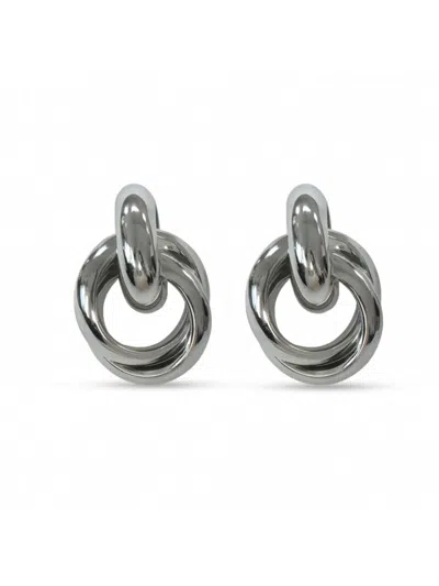 Fifth & Dune Women's Door Knocker Earrings In Gray