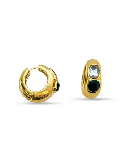 Fifth & Dune Women's Goldplated Stone Huggie Earrings