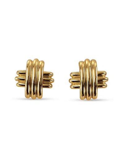 Fifth & Dune Women's Goldtone Criss-cross Stud Earrings