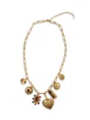 Fifth & Dune Women's Goldtone, Glass & Epoxy Paperclip Chain Charm Necklace In Gold