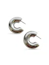 Fifth & Dune Women's Rhodium-plated Sculptural Hoop Earrings In Metallic