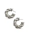 Fifth & Dune Women's Rhodium-plated Twisted Hoop Earrings In Silver