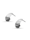 Fifth & Dune Women's Silver-plated Wavy-hoop Stud Earrings In Metallic
