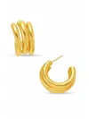 Fifth & Dune Women's Textured Hoop Earring In Gold