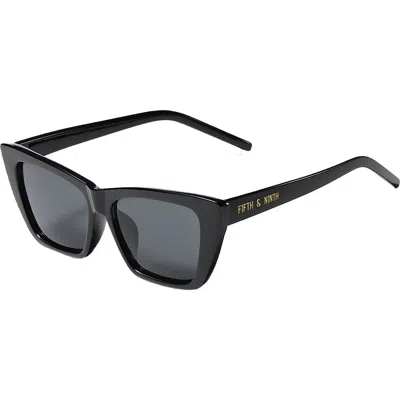 Fifth & Ninth Ainsley 68mm Cat Eye Sunglasses In Black/black