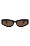 Fifth & Ninth Alexa 58mm Oval Polarized Sunglasses In Black/brown