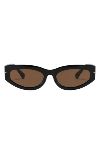 Fifth & Ninth Alexa 58mm Oval Polarized Sunglasses In Black/brown