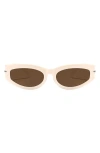 Fifth & Ninth Alexa 58mm Oval Polarized Sunglasses In Cream/brown