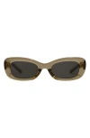 Fifth & Ninth Anya 51mm Rectangle Polarized Sunglasses In Olive Green