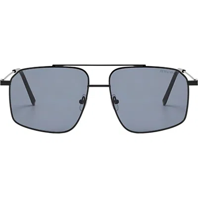 Fifth & Ninth Arden 56mm Polarized Aviator Sunglasses In Black