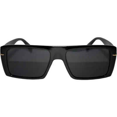 Fifth & Ninth Atlas 54mm Polarized Rectangular Sunglasses In Black/black