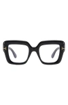 Fifth & Ninth Bailey 58mm Square Blue Light Blocking Glasses In Black